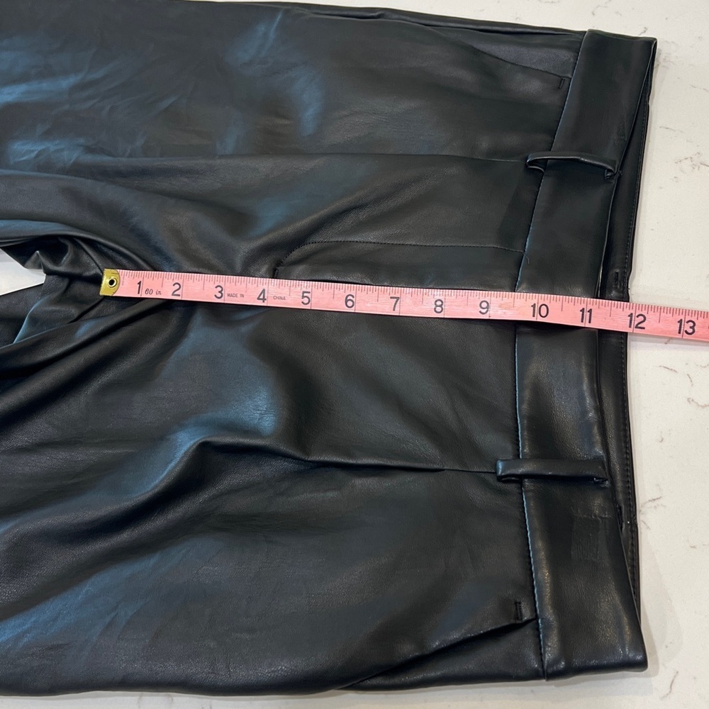 LOFT Faux Leather Pleated Front Pants Petite Size 8P - Picture 11 of 13